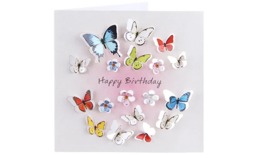 Immagini di Biglietti per augurare buon compleanno con le farfalle